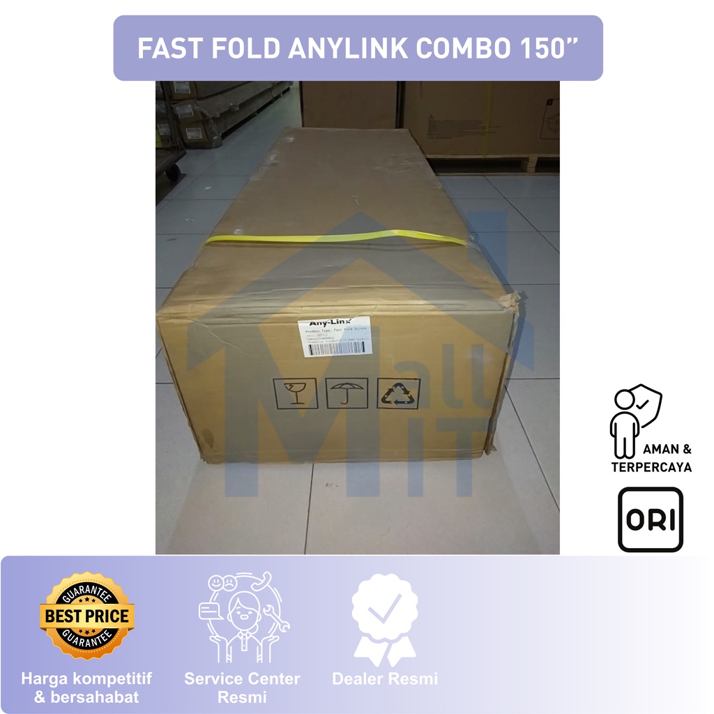 MDN Layar FastFold COMBO 150&quot; ANYLINK Fast Fold COMBO 150&quot; proyeksi Depan Belakang