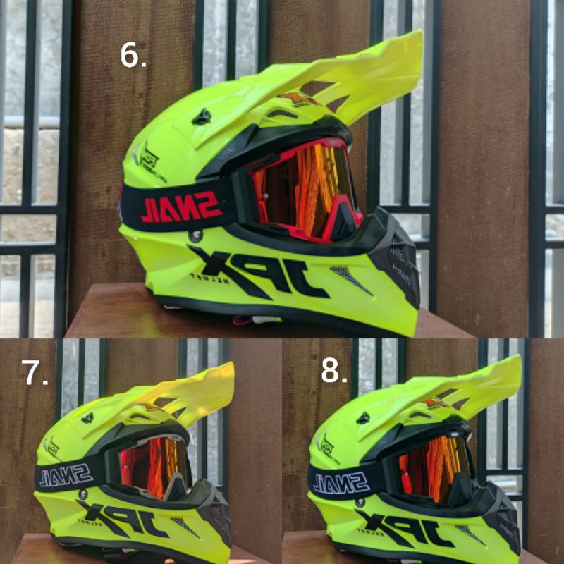 HELM JPX CROSS_SOLID - FLUO YELLOW DOFF / BLACK + GOOGLE SNAIL (ONGKIR 2 KG) HELM JPX TERBARU