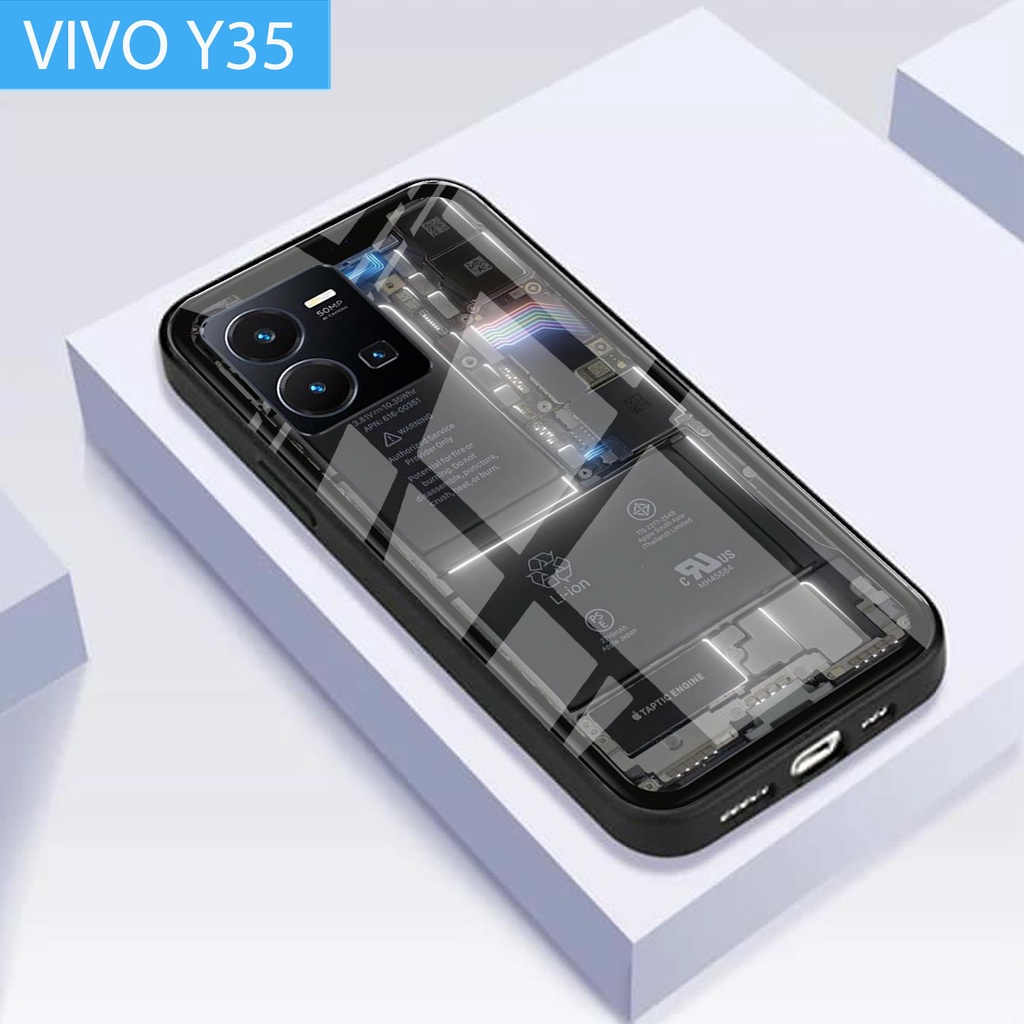 [A10] SoftCase Glass Kaca Vivo Y35 / Case Vivo Y35 / Casing Handphone Vivo Y35 / Case Vivo Y35