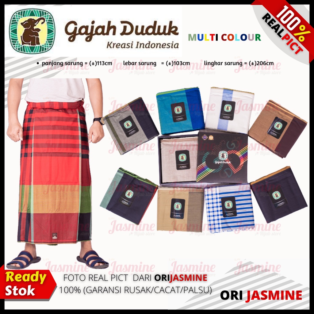 Sarung Gajah Duduk Multi Colour Tenun Pria Laki Sholat