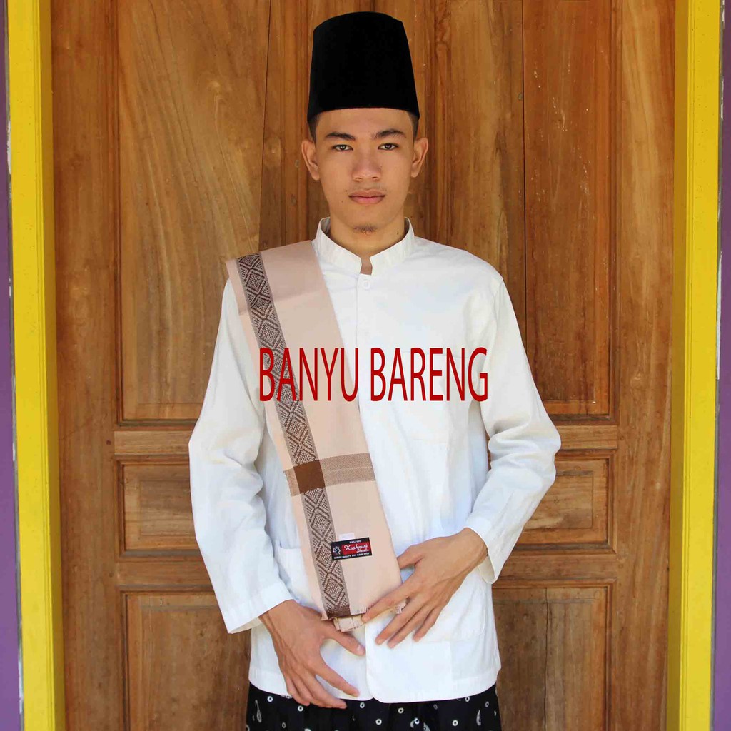 Sorban Kashmiri Made In India Coklat Susu - Sorban Haji - Sorban Panjang - Kashmiri Shawl - Sorban