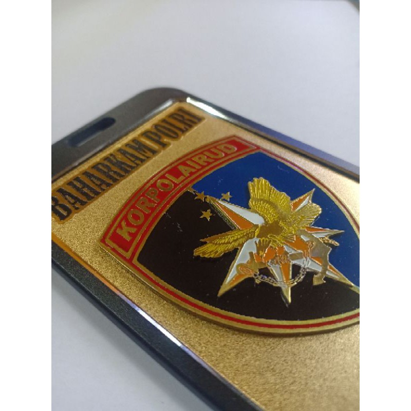 

tanda pengenal id card logo polairud plus lanyard polri polairud