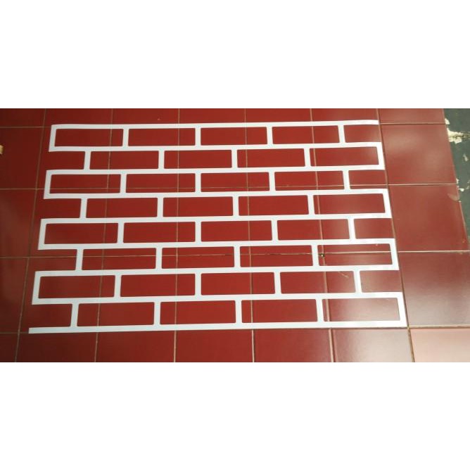 

STENCIL DINDING, WALL STENCIL, BRICK STENCIL, MOTIF BATU BATA