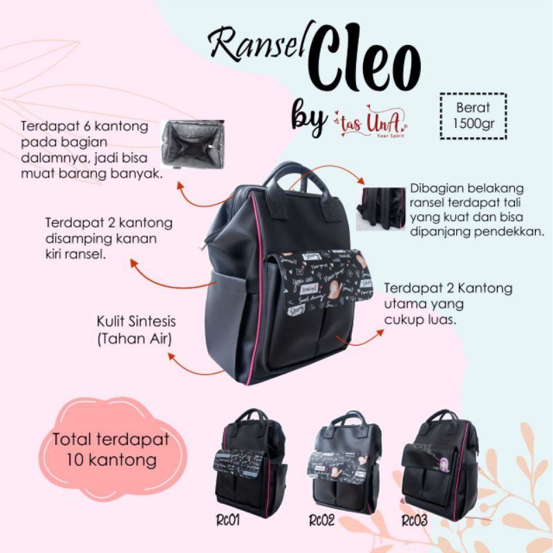 Ransel Cleo Backpack Tas Punggung Una