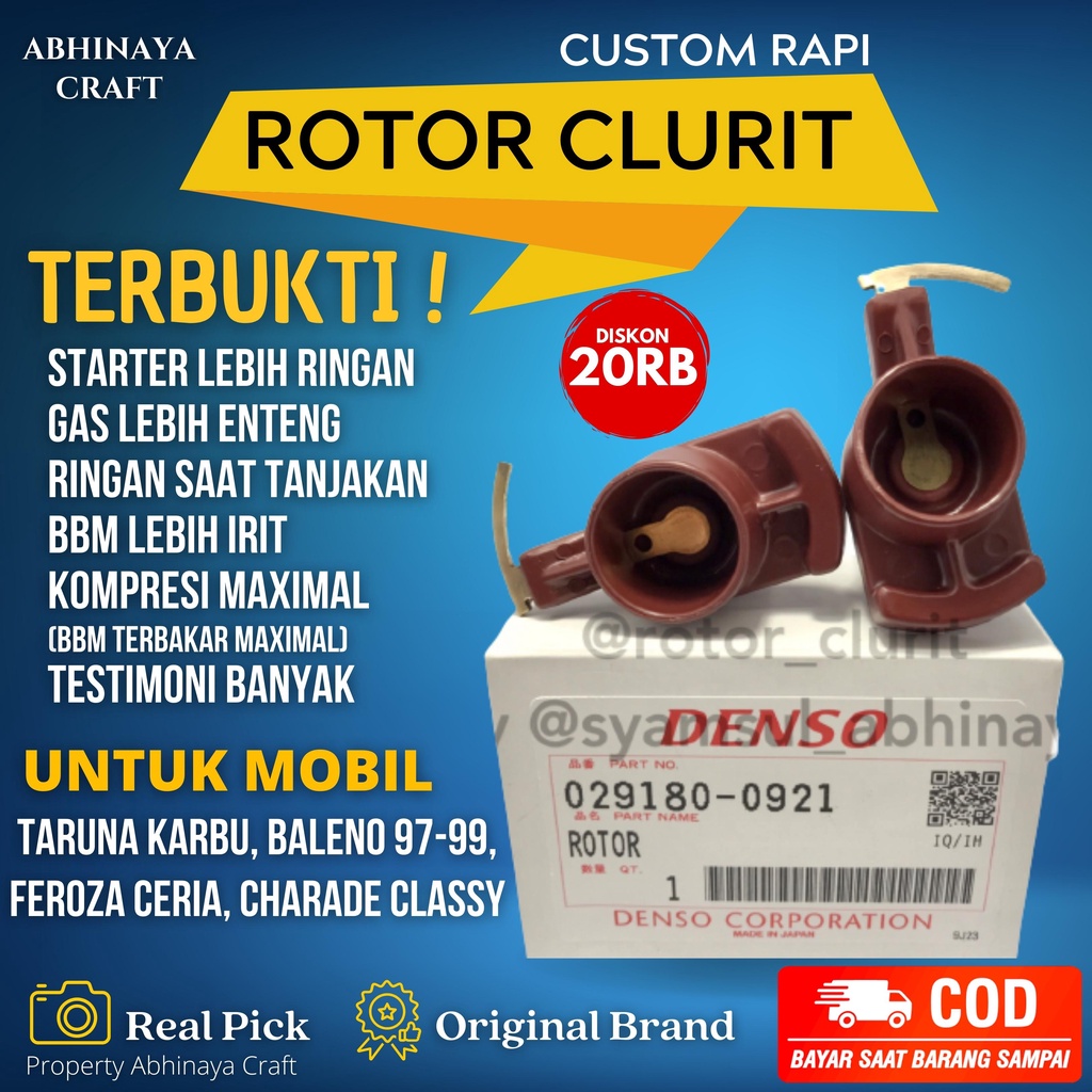 Rotor Clurit Celurit Pacul Ceria Feroza Baleno 97-99 Taruna Karburator Charade Classy