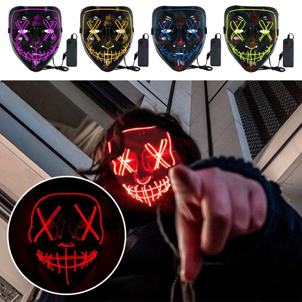 Top Halloween protectionFashion Cosplay Props Gaun Halloween Topeng Lampu LED