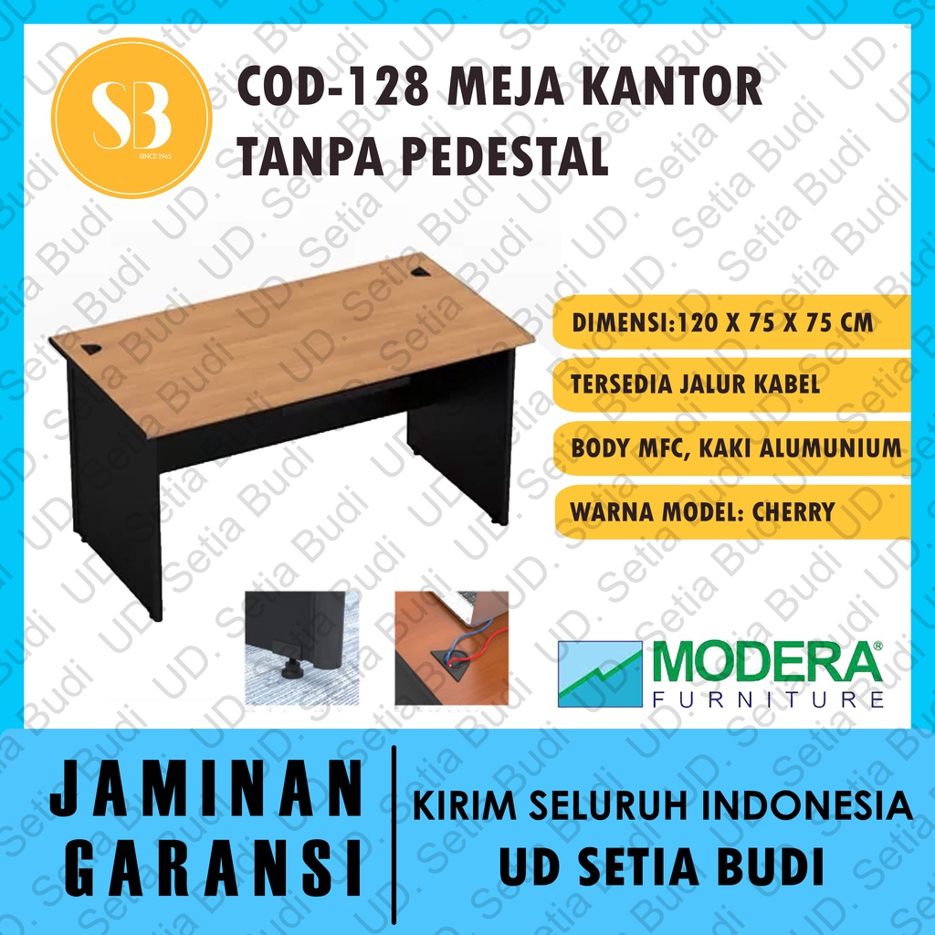 Meja Kantor Tanpa Pedestal Modera COD 128 120x75x75 C-Class