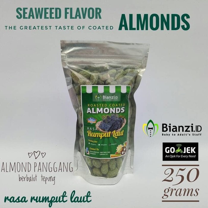 

Kacang Almond Rasa Rumput Laut (Seaweed) 250 grams