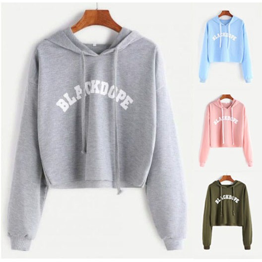 Sweater Hoodie Crop BLACKDOPE