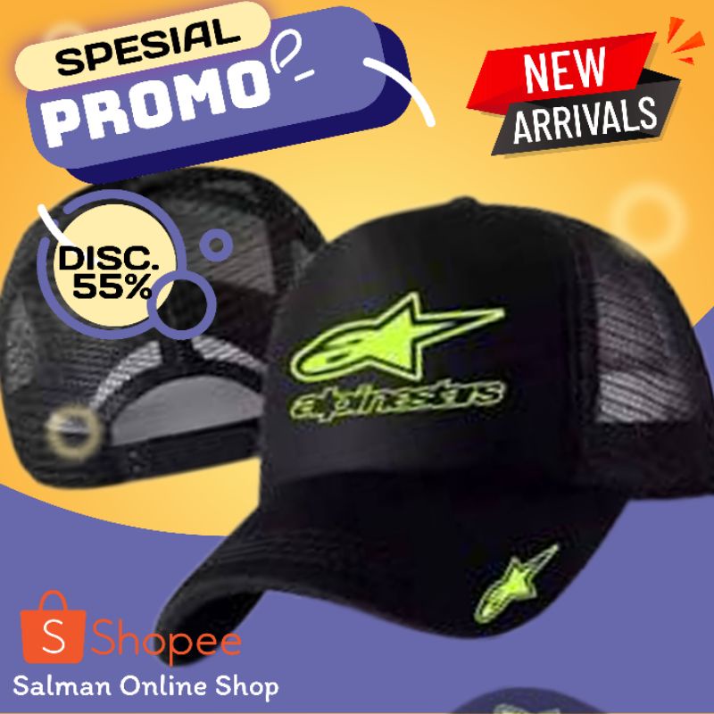 SNAPBACK Caps Trucker Hats Topi Jaring logo Bintang