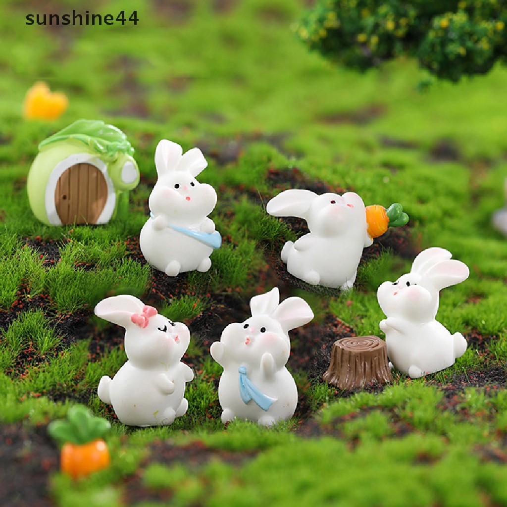 Sunshine Mainan Miniatur Kelinci / Wortel Bahan resin Untuk Dekorasi Rumah Boneka