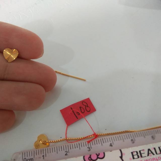 Anting panjang emas asli kadar 700 panjang 7 cm