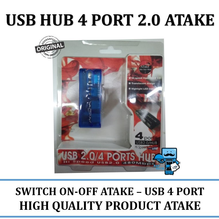USB HUB 4 Port 2.0 Atake Plug & Play