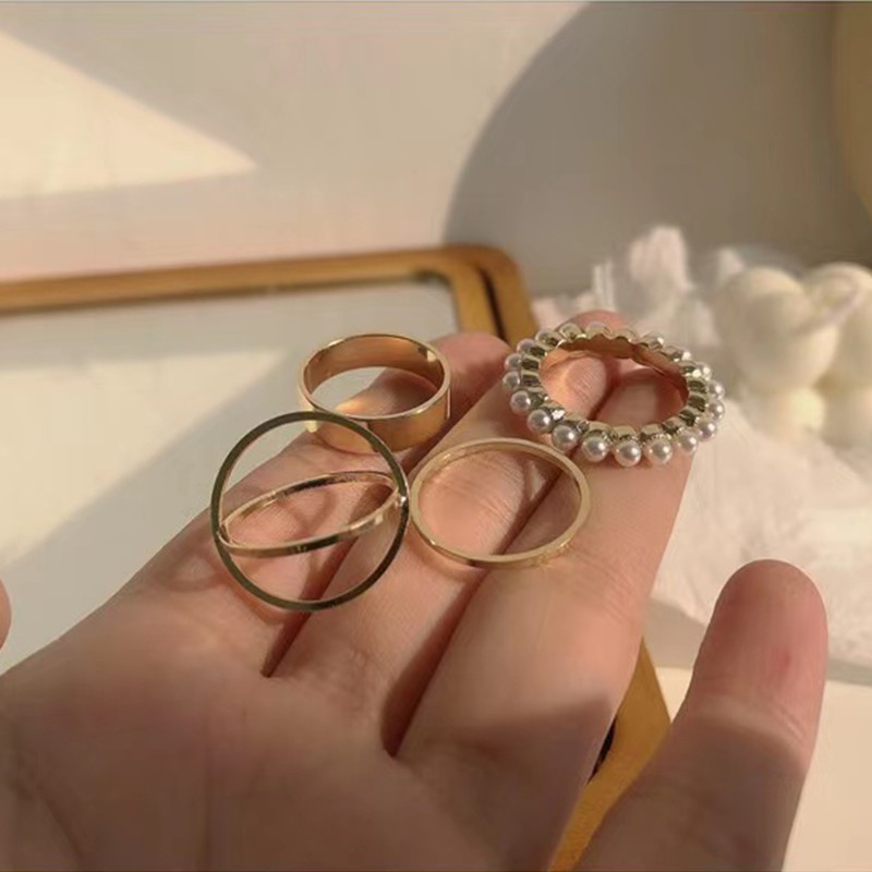 Set Cincin Anting Jari Telunjuk Minimalis Gaya Korea Untuk Wanita
