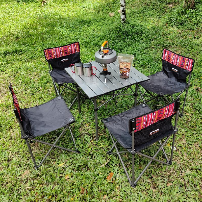 Meja Outdoor Lipat Dhaualgiri / Meja Set Folding Table And Chair 5 in 1 Dhaulagiri - Meja Set Kursi 