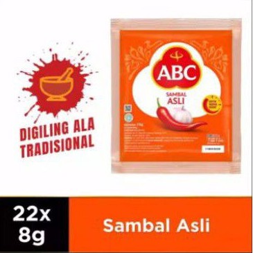 

ABC Sambal Asli Sachet 8gr Per Pak (22 Sachet) *