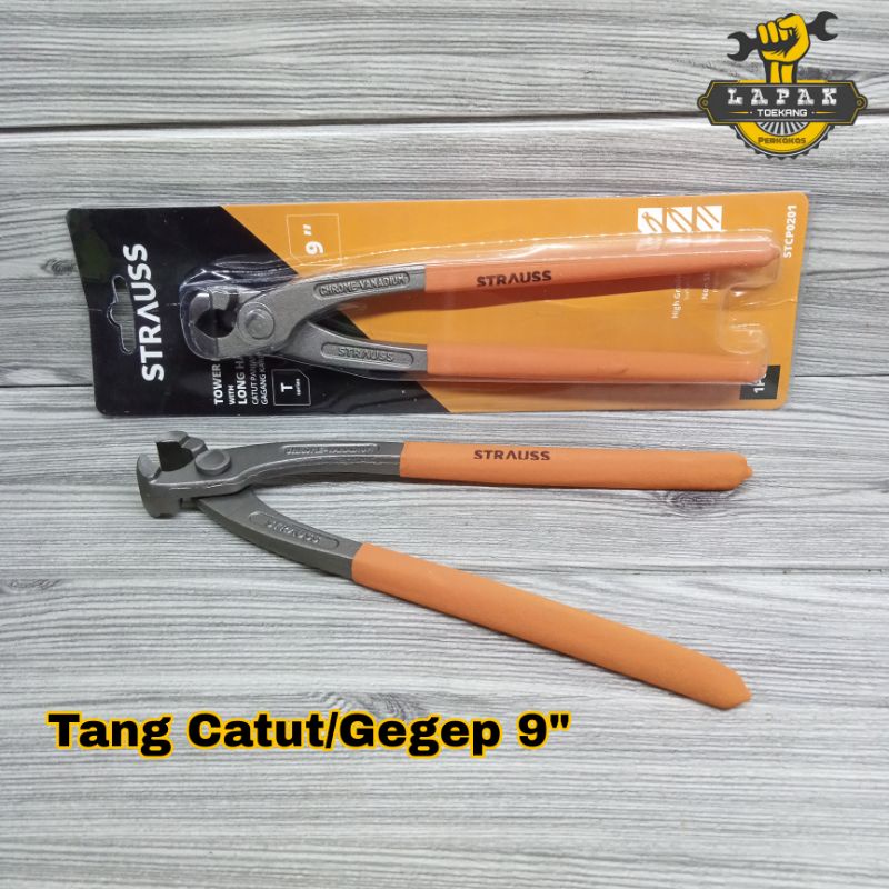 Tang Gegep Catut Pluntir Strauss Grip Karet 9" Chrome Vanadium
