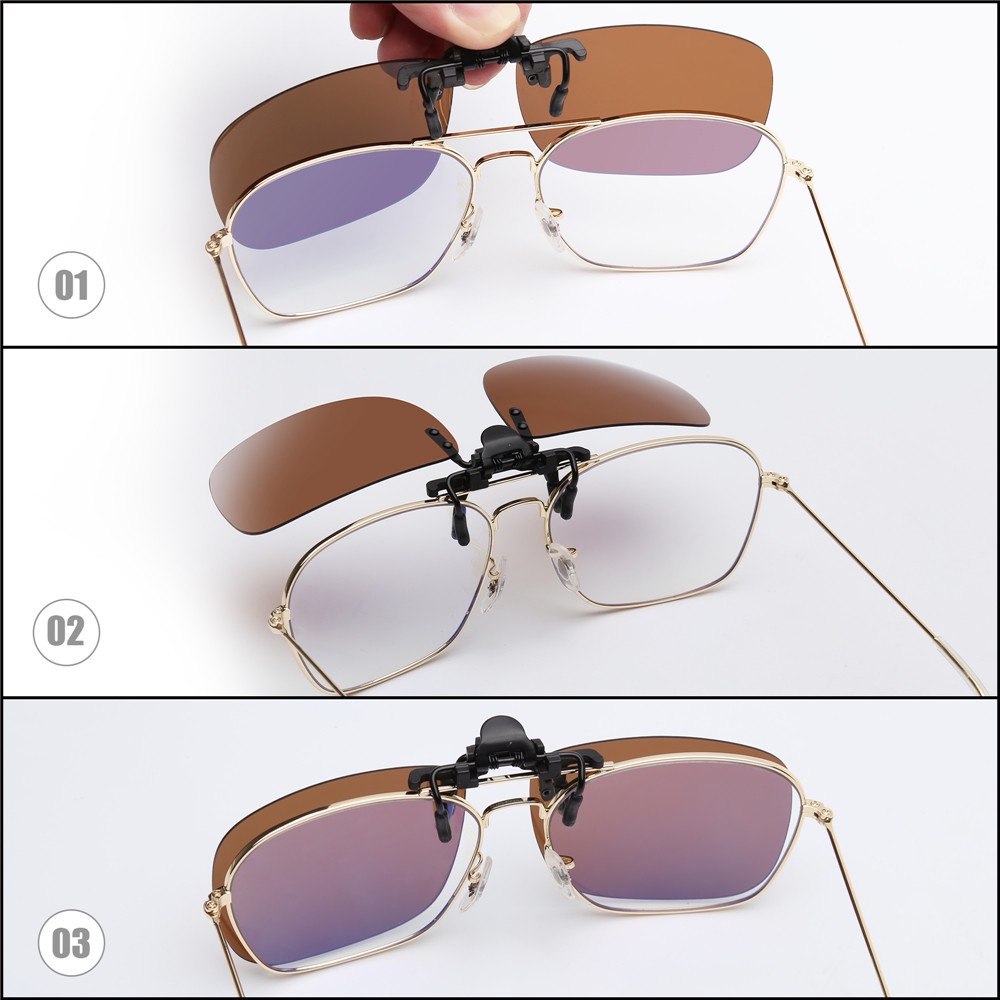 Kacamata Polarized Uv400 Pelindung Lensa Poligonal Model Klip On Untuk Pria Dan Wanita