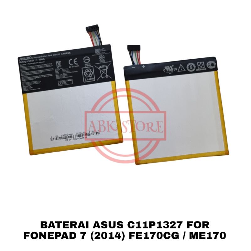 BATERAI BATTERY ASUS C11P1327 FOR FONEPAD 7 (2014) FE170 / FE170CG / ME170 ORI