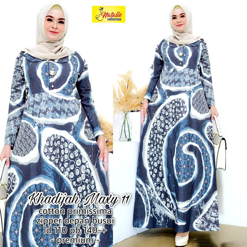 khadijah maxy gamis by natalie || cotton primissima LD110 busui friendly