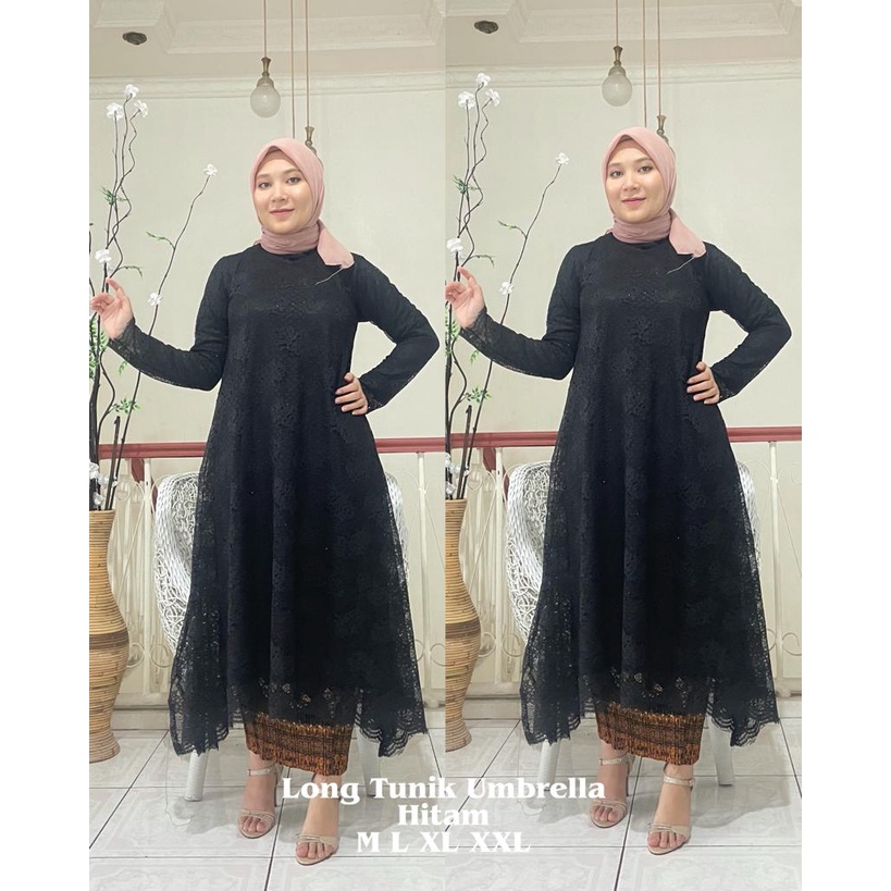 LONG TUNIK UMBRELLA BRUKAT / KEBAYA MODERN / KEBAYA PESTA / ATASAN TUNIK WANITA / MC