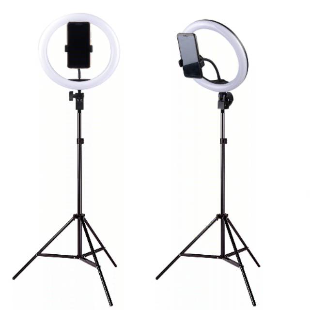 Lampu Halo Ring Light Curve LED Selfie 120 LED 10 Inch with Smartphone Holder + Tripod 2M