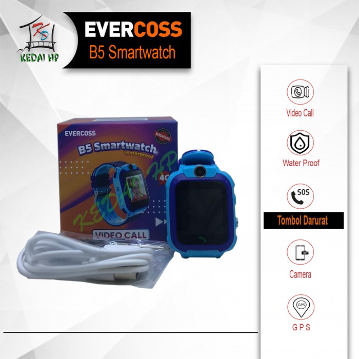 JAM TANGAN ANAK SMARTWATCH KIDS VIDEO CALL B5 EVERCOSS GARANSI RESMI