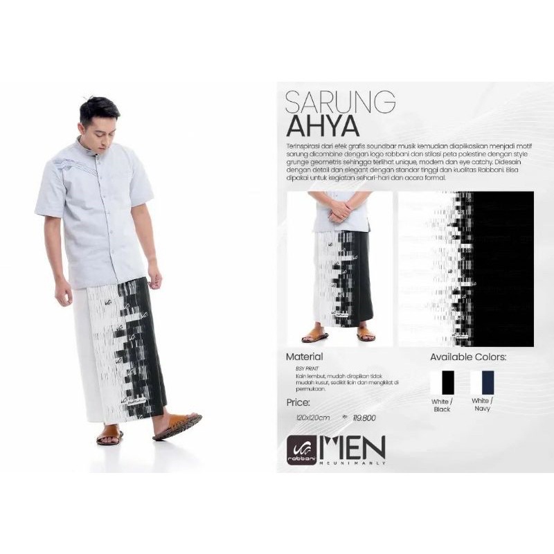 SARUNG AHYA RABBANI/Sarung Rabbani Ahya/Sarung Bani Hija / Sarung Anak Rabbani / Sarung Hitam Anak