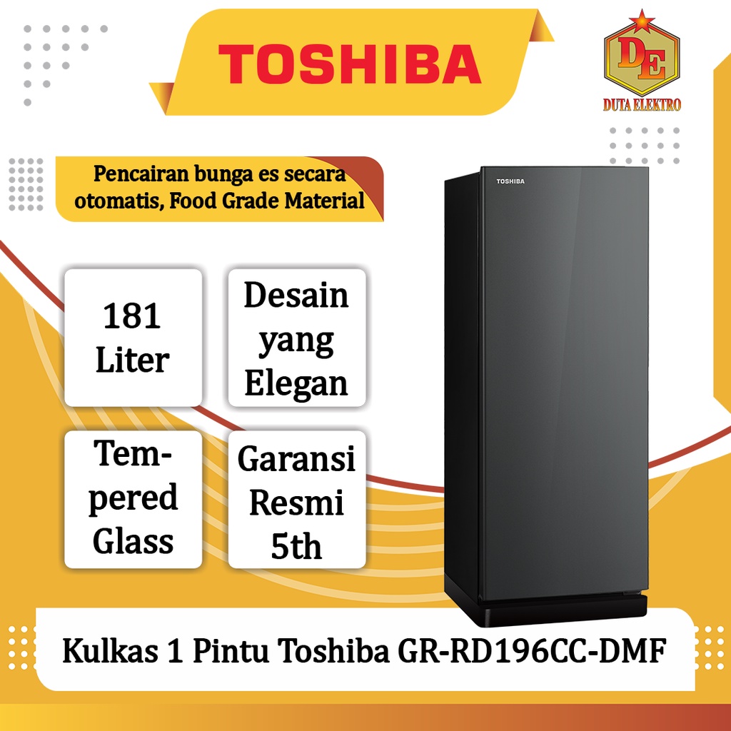 Kulkas 1 Pintu Toshiba GR-RD196CC-DMF
