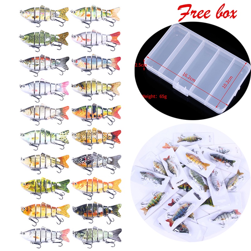 Hengjia 20PCS / Set Umpan Pancing Bentuk Ikan Imitasi Untuk Memancing