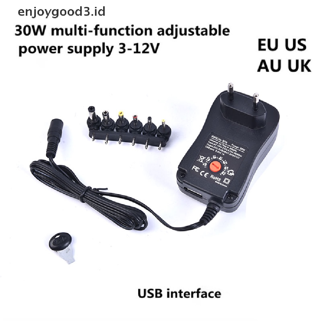 Adapter Power Supply 3v 4.5v 5v 6v 7.5v 9v 12v 2a 2.5a Ac / Dc Us Eu Uk