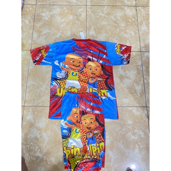 SETELAN KAOS BAJU UPIN IPIN ANAK KIDS FULL PRINT ANIME MURAH