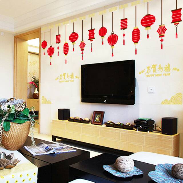 RELIZA Wall Sticker / Stiker Dinding 60X90 Lampion Lentera Chinese New Year Imlek SK9161