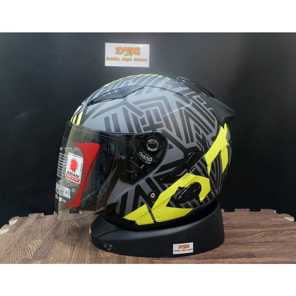 KYT GALAXY FLAT R POLOS HELM KYT HALF FACE KYT GALAXY FLAT R SLIDE  GRAPIC  PAKET GANTENG \SPOILER 2D\VISOR OPEN VENOM-3