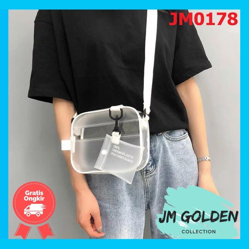 Tas selempang mika mini transparan opc / FASHION TAS MIKA / TAS WANITA MIKA KELIHATAN JM0178