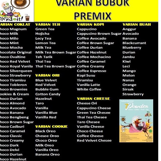 

tmr82 90 VARIAN BUBUK MINUMAN ANEKA RASA PREMIX 1KG - GROSIR SERBUK MINUMAN ES BOBA KEKINIAN 1KG ,.,.,.,.,.,