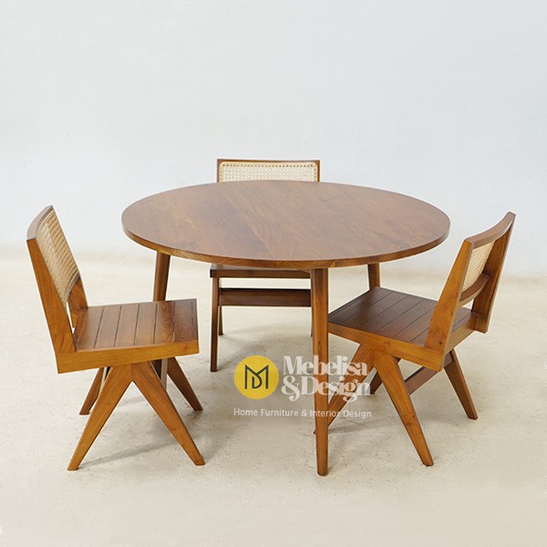 Meja Makan Bulat Set Jati. Kursi Makan Set Bulat Jati,Meja Makan Bulat