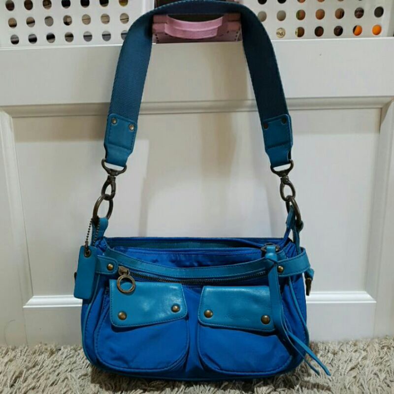 Preloved shoulder bag biru tosca Ssamzie