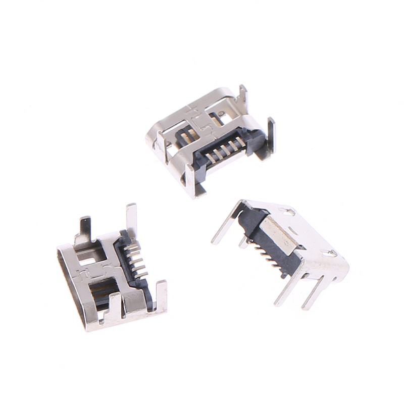 Gro 10pcs Konektor Soket Micro USB Tipe B 5pin Female SMD 4kaki 90derajat