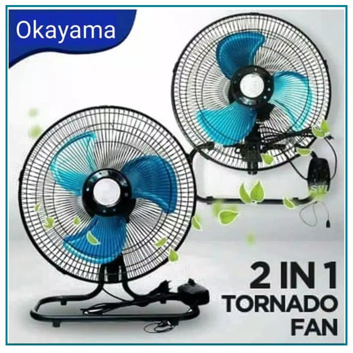 Kipas Angin Tornado 12inch Besi 2in1 Meja Dinding Okayama OK-1230