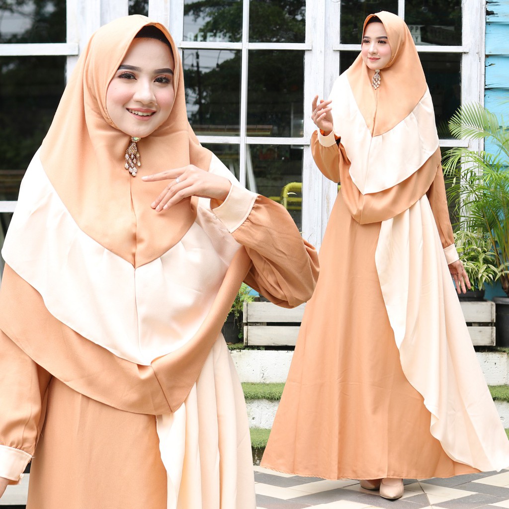 (COD) BAJU GAMIS SYARI WANITA REMAJA LEBARAN 2021 MODEL GAMIS TERBARU BUSUI KEKINIAN