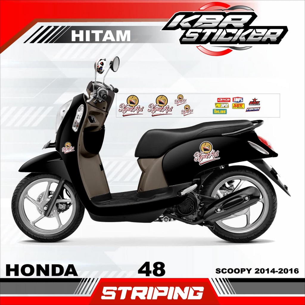 SCOOPY 2014-2016 stiker motor striping SCOOPY 2014-2016 motor honda motor sticker variasi Racing 48