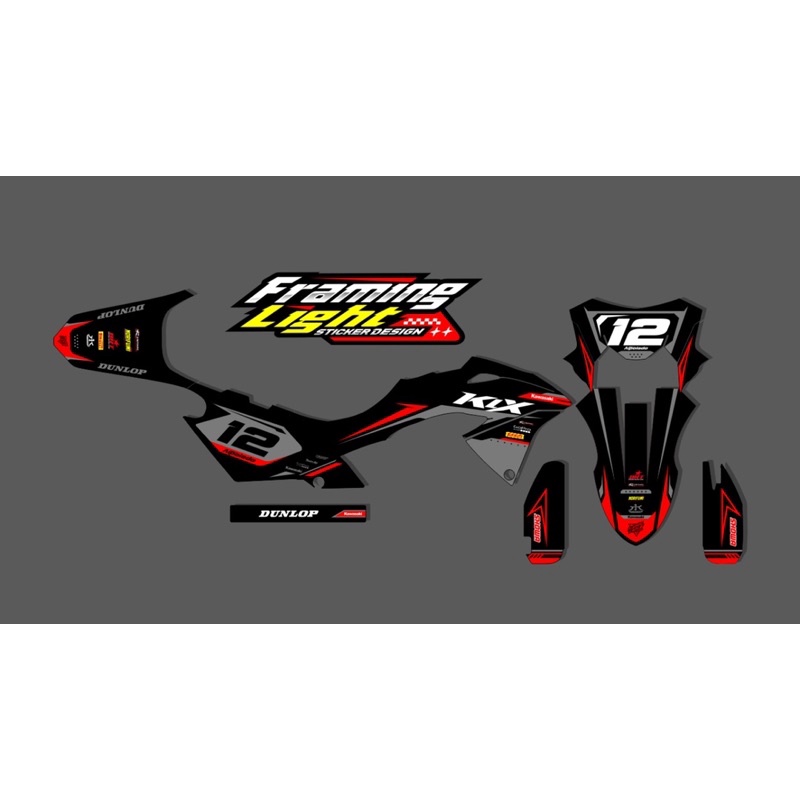 decal kawasaki klx bf dtracker hitam merah