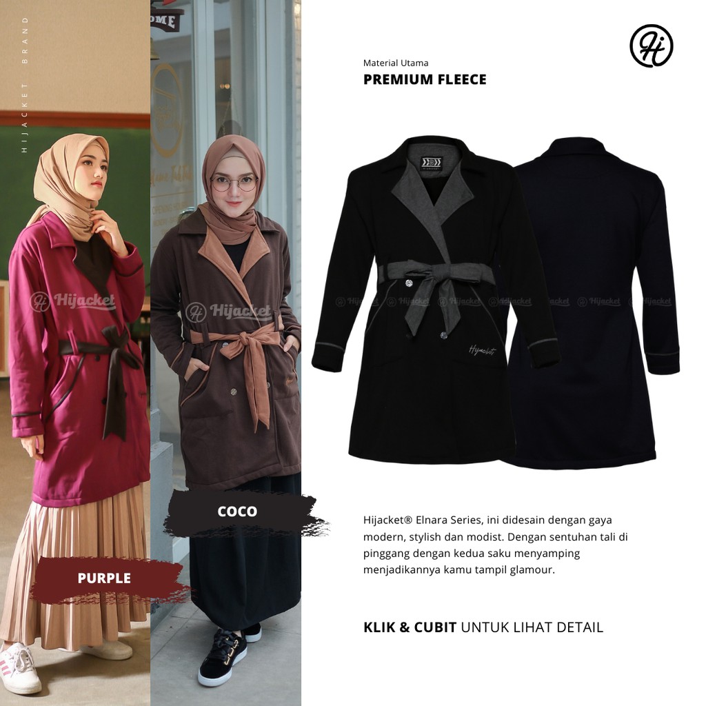 Hijacket® Elnara Series (All Size, XL, XXL) Jaket Wanita Bahan 100% Premium Fleece Asli-5
