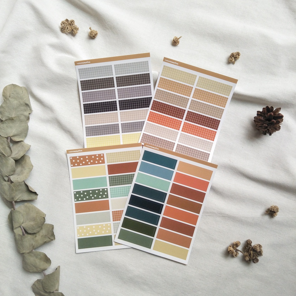 

Sticker Vinyl Washi Tape Pattern / Sticker Journal Set / Stiker motif / Jurnal / Scrapbook