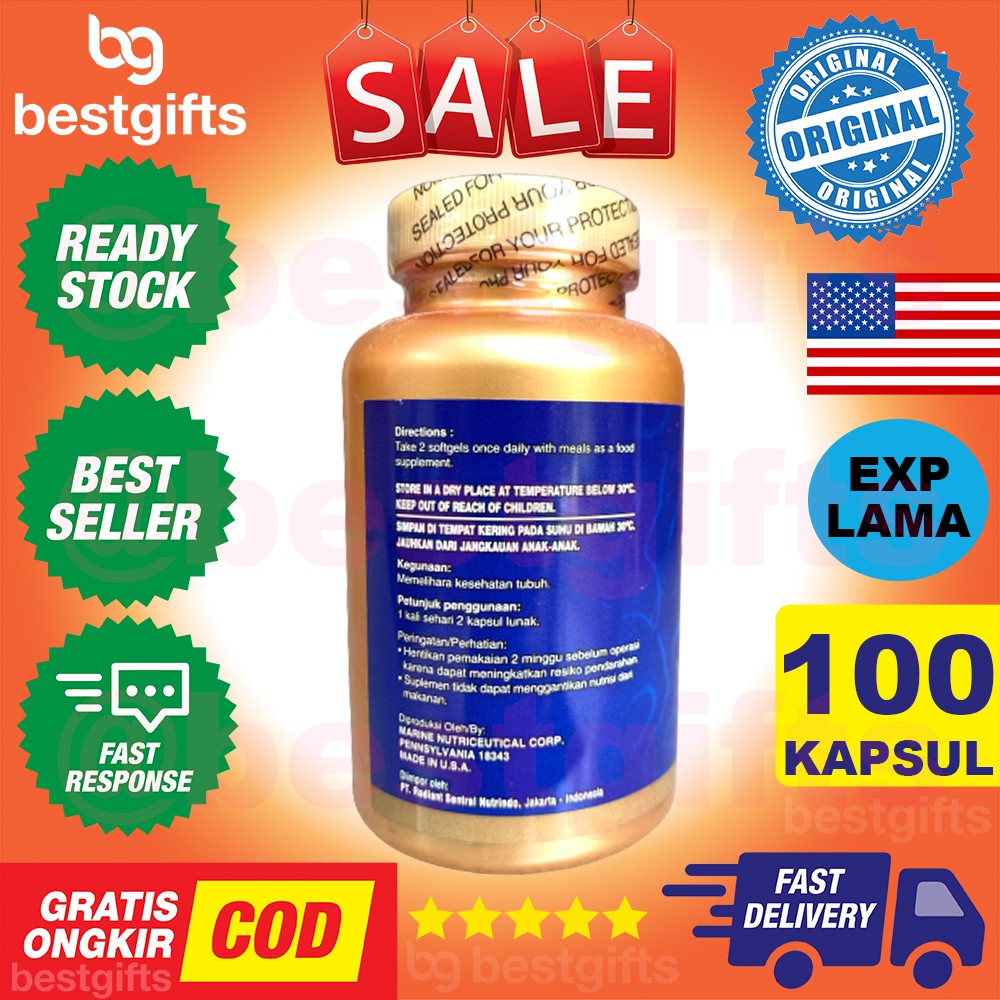 GOLDEN BEAR SALMON OMEGA 3 FISH SALMON OIL KOLESTEROL IMUNITAS - 100 KAPSUL SOFTGELS