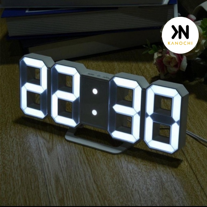 Jam Meja Dinding Tembok 3D Digital Lampu LED Light Wall Table Clock