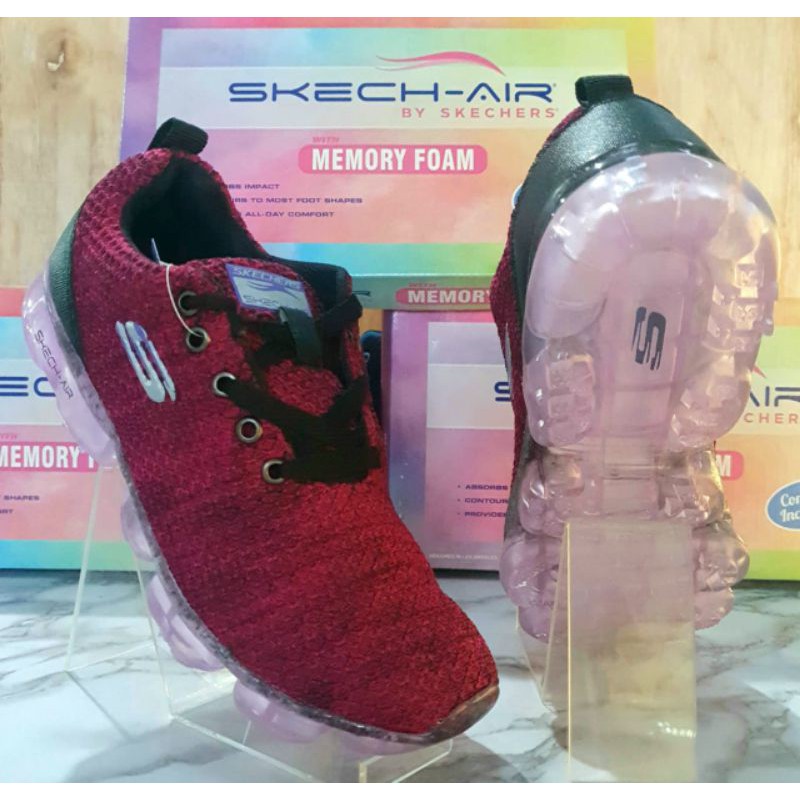 Sepatu Skechers Wanita Sneakers Tali Rajut Knithing