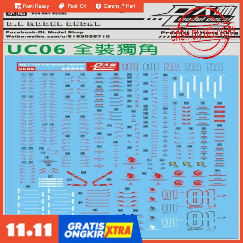 Water Decal MG Full Armor Unicorn DL MDOEL