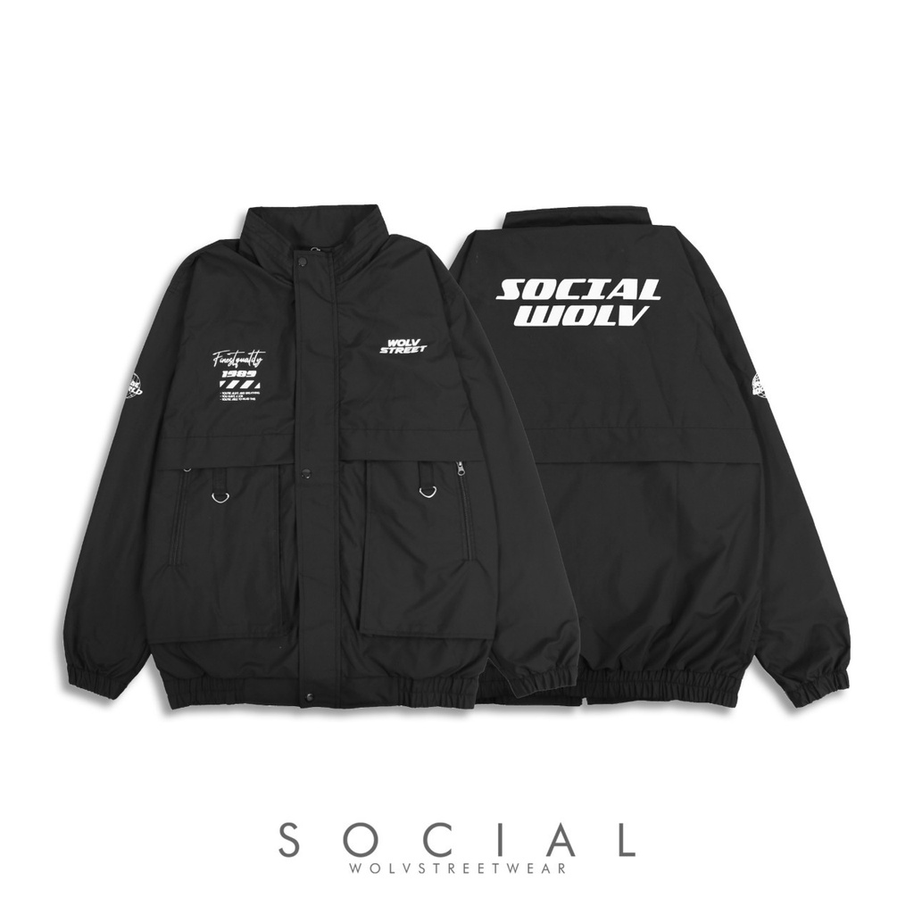 Jaket Parasut Pria - Jaket Windbreaker - Original Brand Wolv - Distro Quality